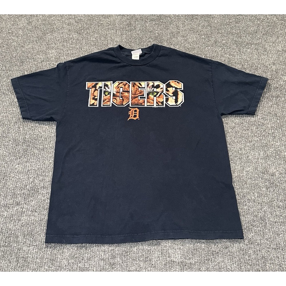 Y2K 2006  DetroiTigers Baseball Tiger‎ T-Shirt size XLarge Navy  CSA